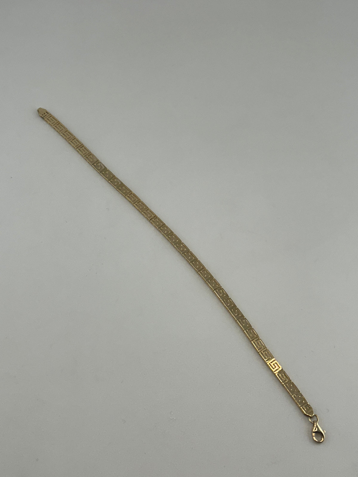 18K Solid Gold Classic Greek Key Pattern Bracelet - Image 1
