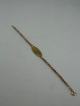 18K Tri-Color Gold Circle Plate Bracelet - Image 2