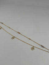 Hamsa Hand Two-Tone Gold Anklet - Image 3