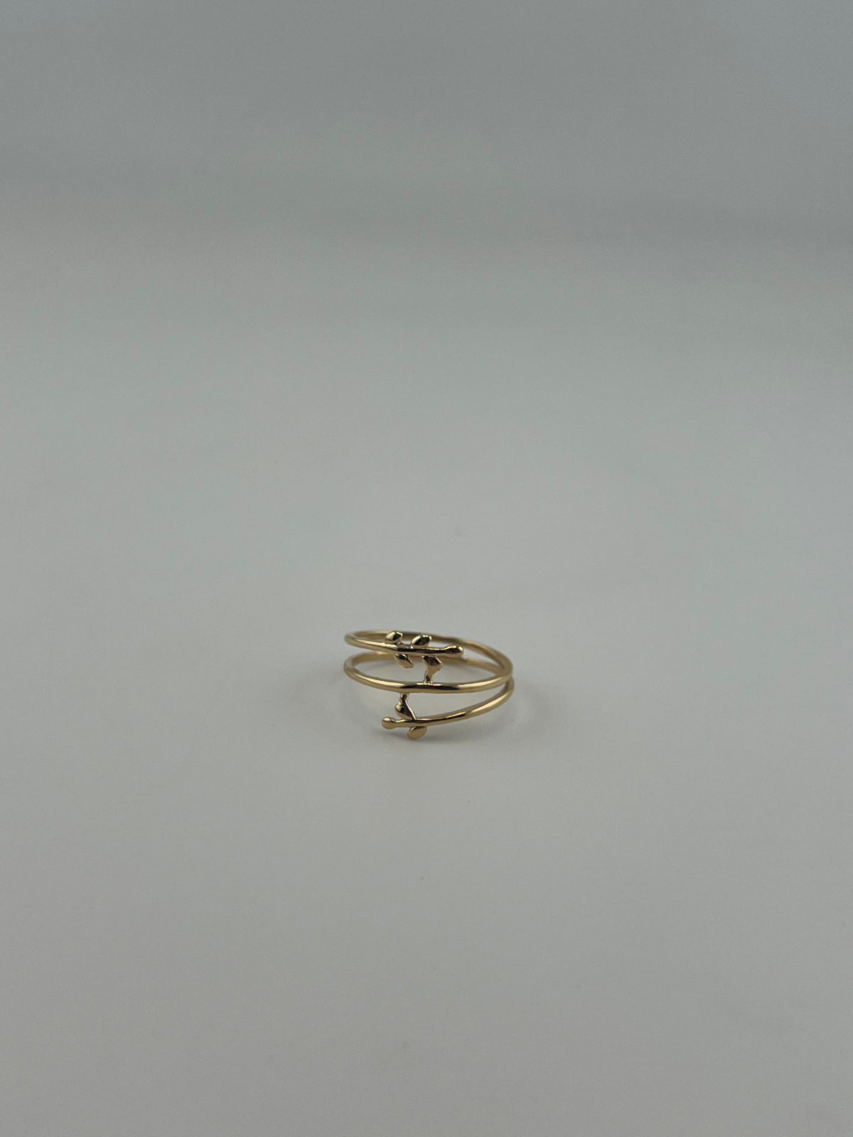 18K Solid Gold Spiral Vine Wrap Ring - Image 1