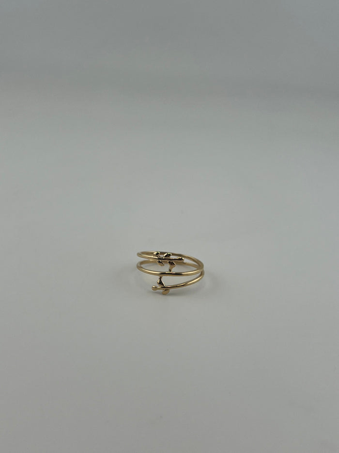 18K Solid Gold Spiral Vine Wrap Ring
