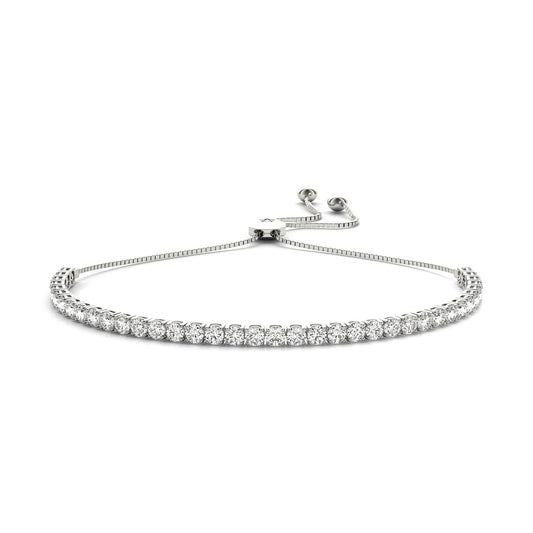 Adjustable Tennis Bracelet with Round-Cut Stones