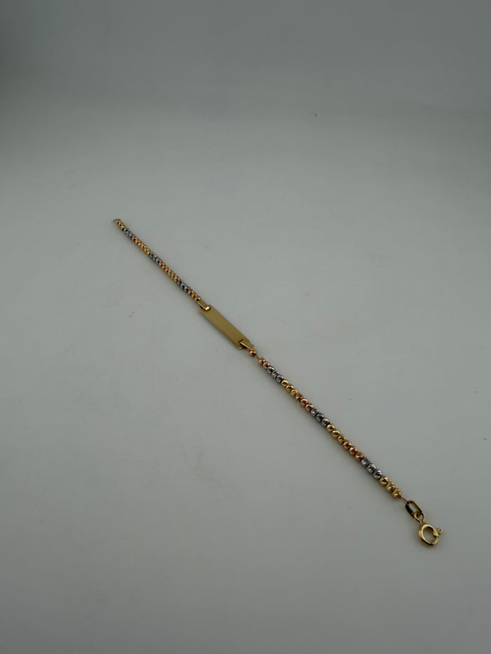18K Tri-Color Gold Signature ID Bracelet