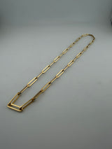 The Imperial Link – 18K Solid Gold Elongated Paperclip Chain Necklace - Image 2