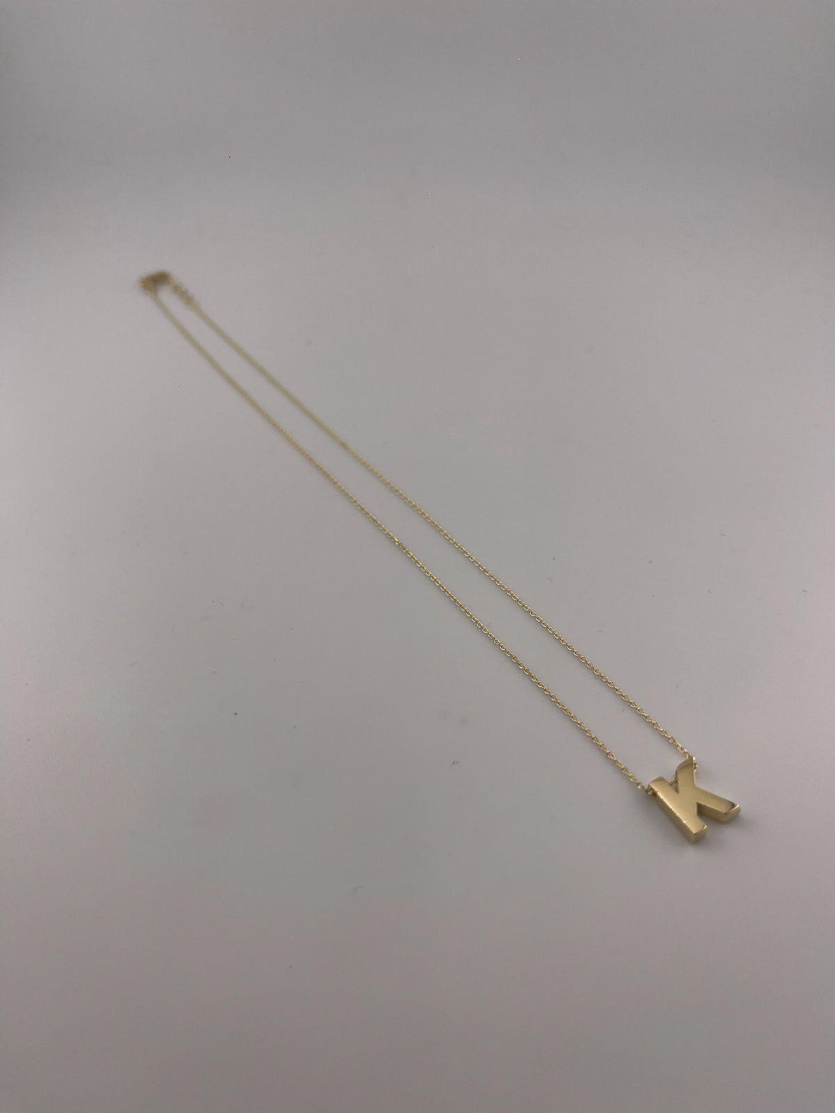 18K Yellow Gold Initial Letter Necklace - Image 8