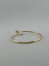 Thin twist nail bracelet, with premium zircon stones, 18k gold , hollow - Image 4