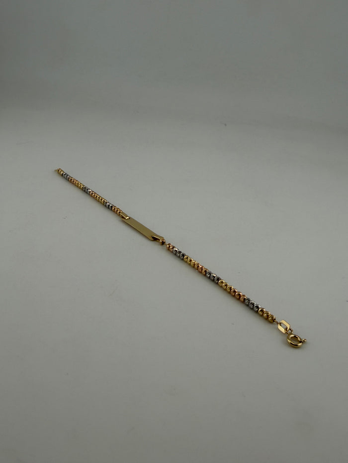 18K Tri-Color Gold Signature ID Bracelet