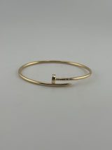 Thin twist nail bracelet, 18k gold, hollow - Image 2