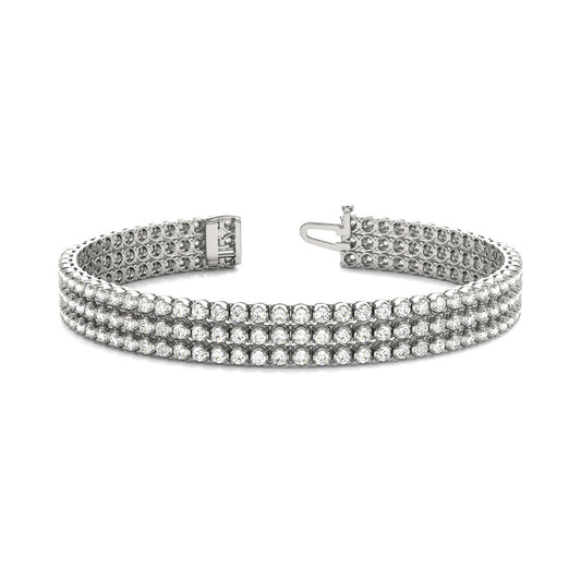 Diamond Three-Row Tennis Bracelet