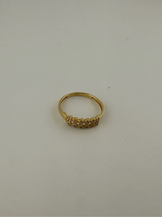 Dainty ring solid 18k gold with cz stones