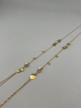 18K Solid Gold Geometric Charm Chain - Image 3