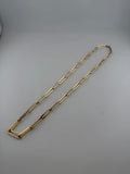 The Imperial Link – 18K Solid Gold Elongated Paperclip Chain Necklace