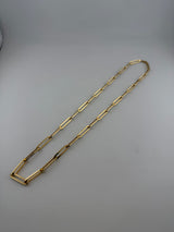 The Imperial Link – 18K Solid Gold Elongated Paperclip Chain Necklace - Image 1
