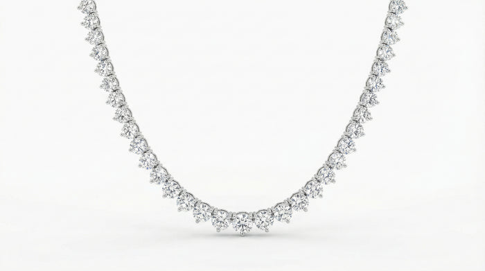 Graduated 17 carat diamond necklace