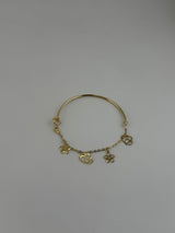 18K Solid Gold Charm Baby Bangle - Image 2