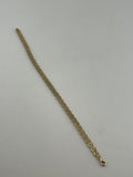 18K Solid Gold Woven Chevron Scale Link Bracelet