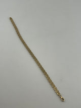 18K Solid Gold Woven Chevron Scale Link Bracelet - Image 1