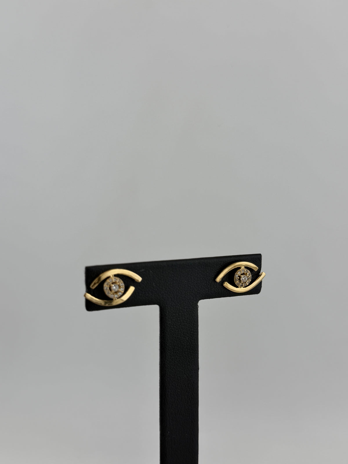 18K Solid Gold Celestial Eye Stud Earrings - Image 2