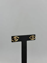 18K Solid Gold Celestial Eye Stud Earrings - Image 2