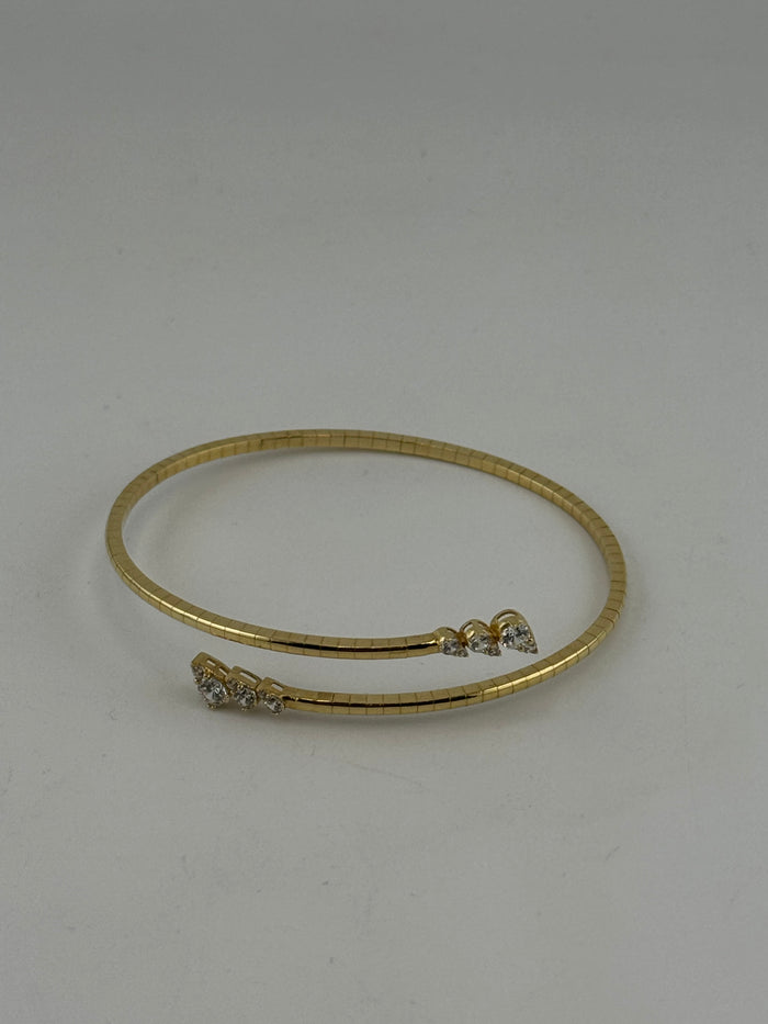 Celeste – 18K Solid Gold Premium CZ Cuff Bracelet