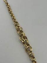 18K Solid Gold Tapered Byzantine Statement Bracelet - Image 2