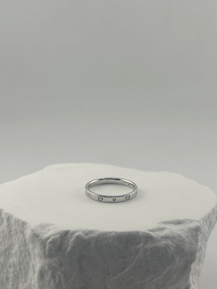 925 Sterling Silver - Thin Screw Band | perimum CZ stones