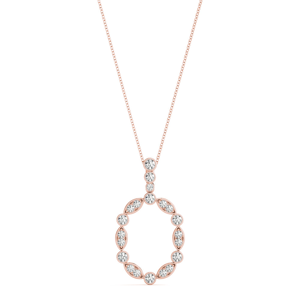 Diamond Halo Circle Pendant - Image 1