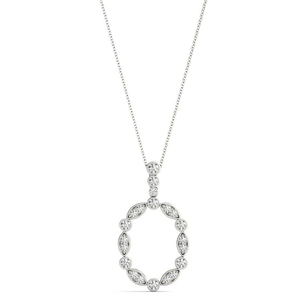 Diamond Halo Circle Pendant - Image 2