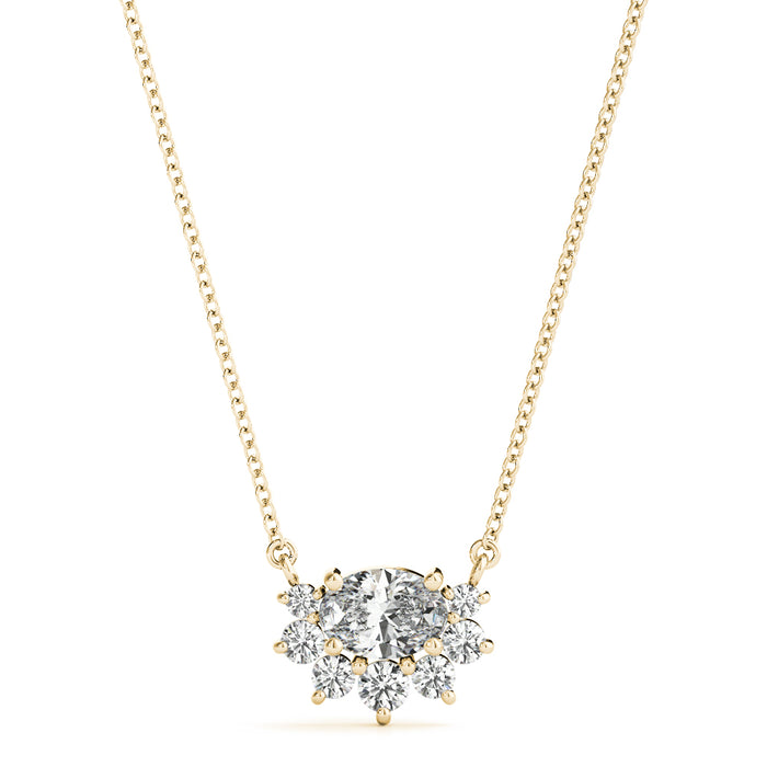 Radiant Halo Oval Diamond Pendant