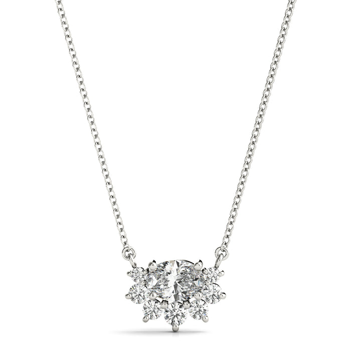 Radiant Halo Oval Diamond Pendant