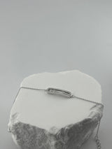 925 Sterling Silver Three Stone Movable CZ Bracelet - Image 2