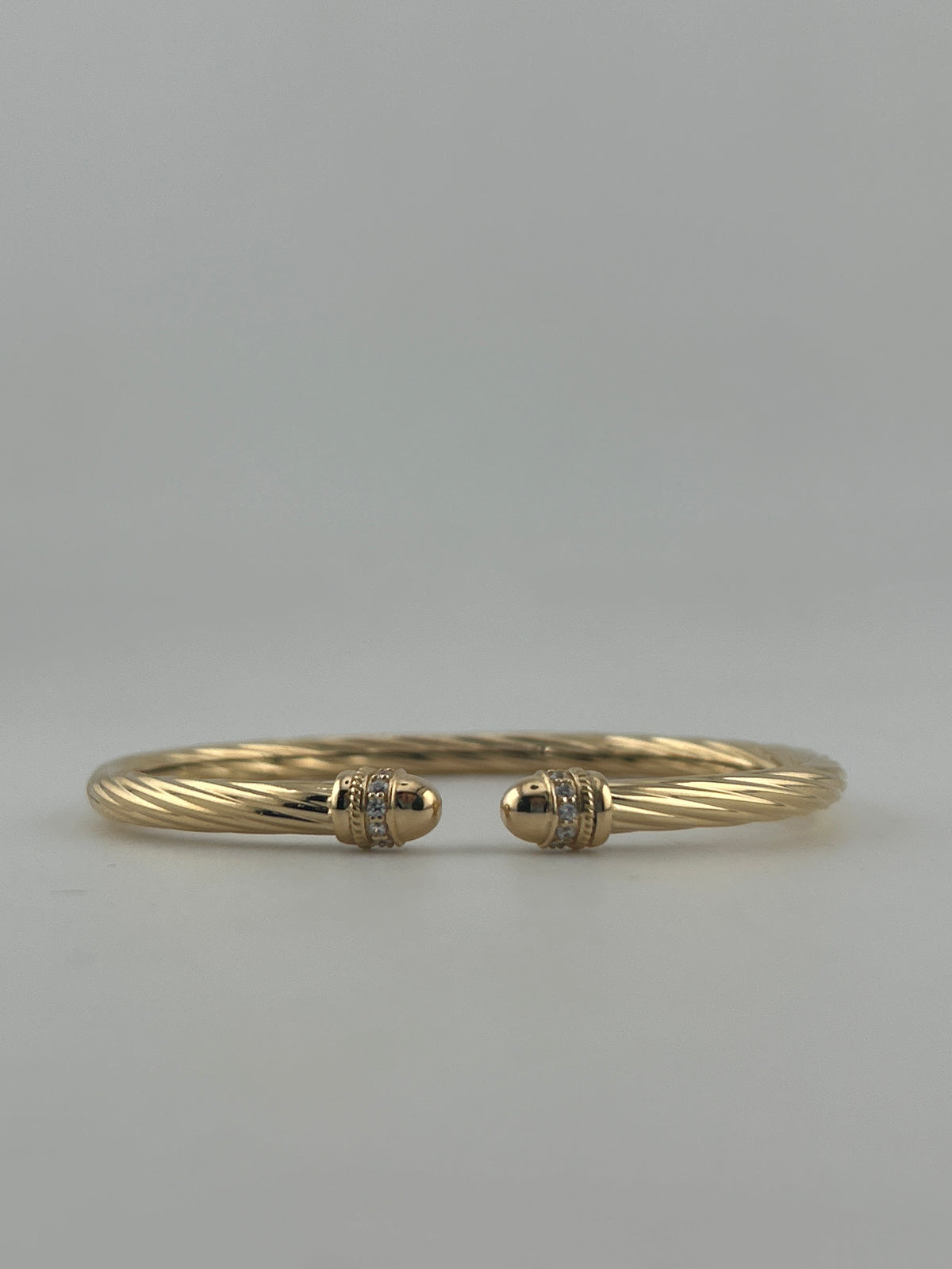 Lumière Luxe Twisted Perimum CZ Bangle - Image 2