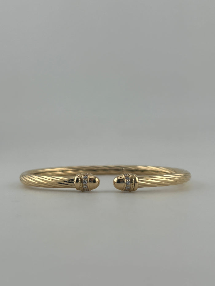 Lumière Luxe Twisted Perimum CZ Bangle