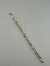 18K Solid Gold Interlocking Wave Link Statement Bracelet - Image 2