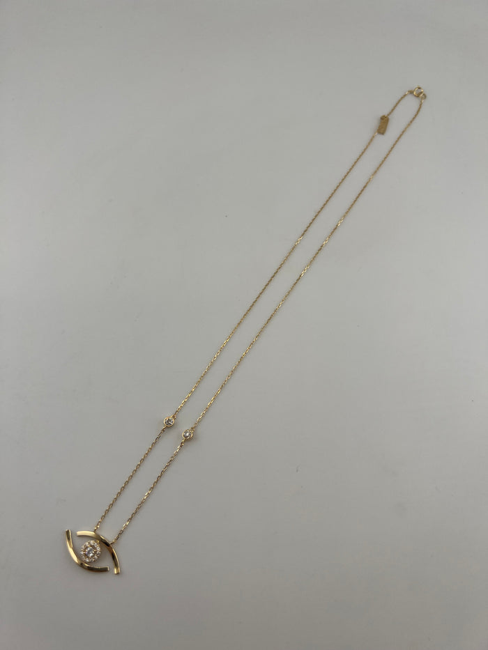 18K Solid Gold Celeste Eye Necklace