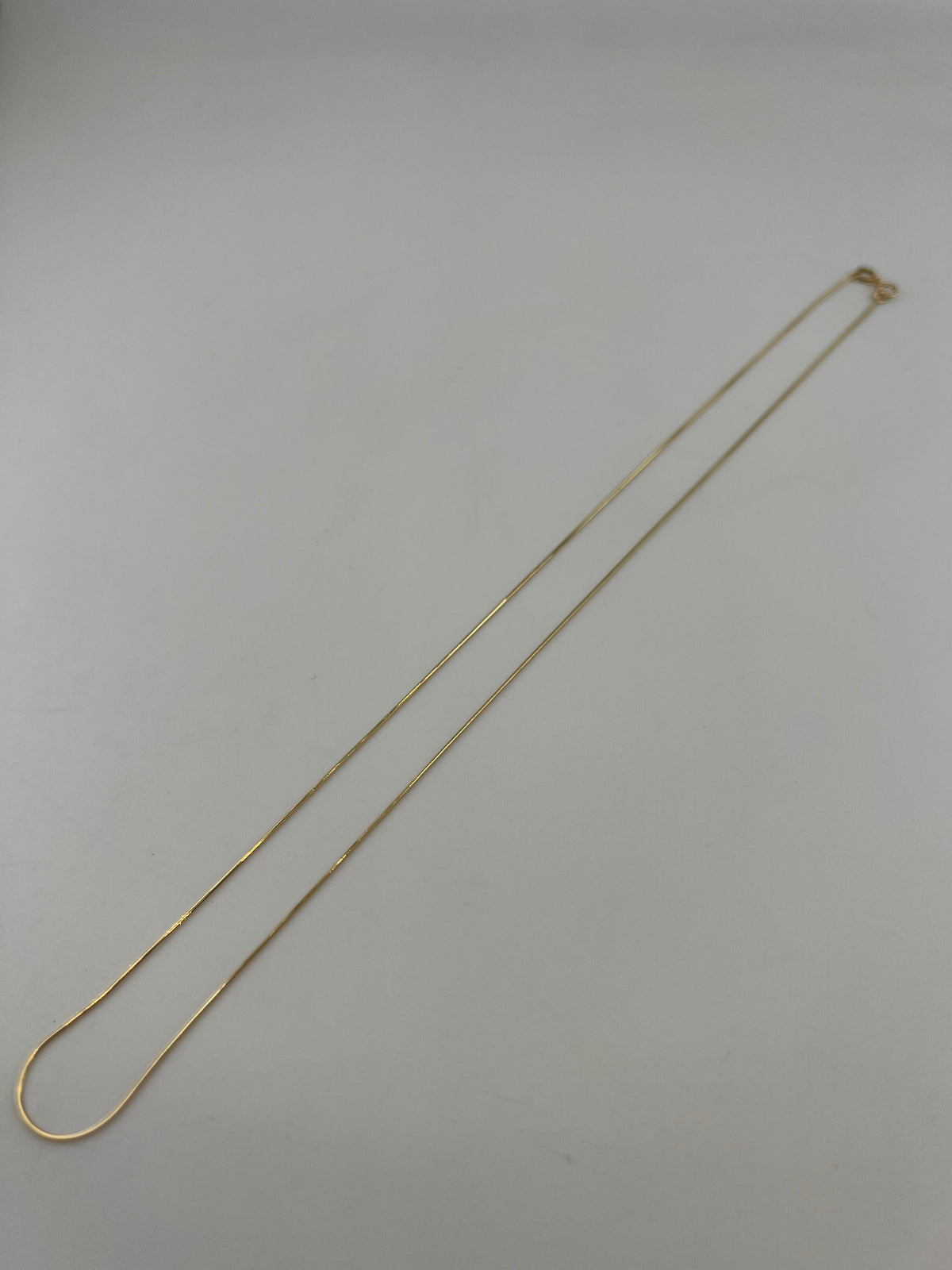 18K Solid Gold Herringbone Chain Necklace - Image 1