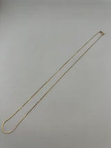 18K Solid Gold Herringbone Chain Necklace - Image 1
