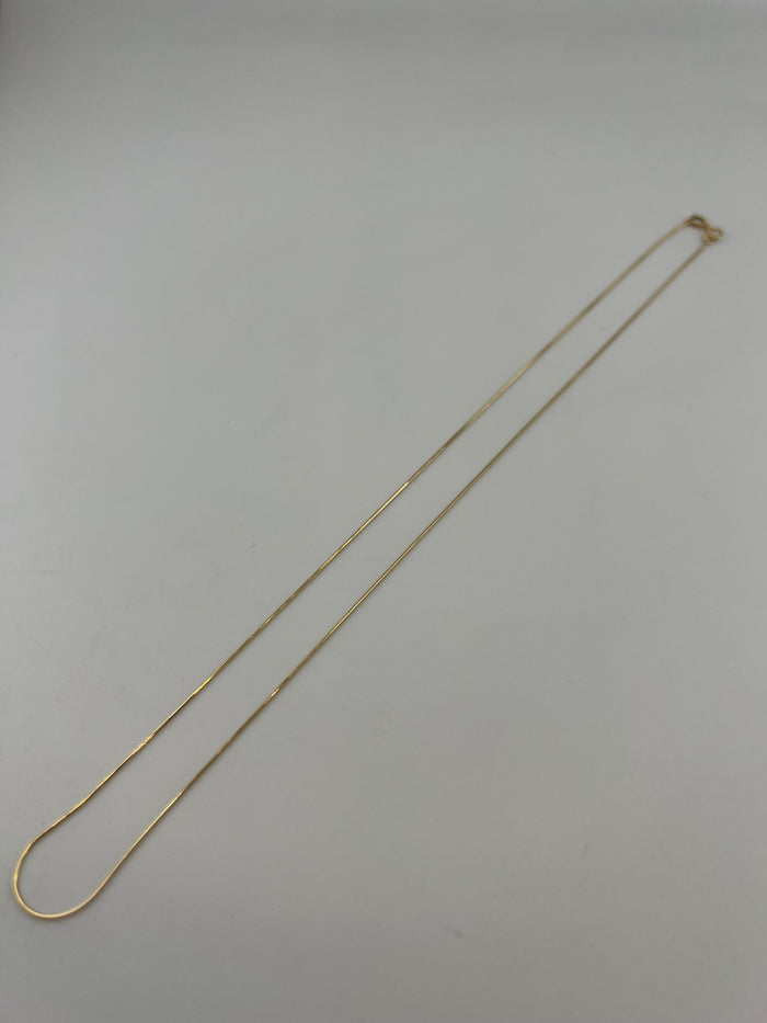 18K Solid Gold Herringbone Chain Necklace