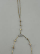 18K Yellow Gold Hand Chain with Premium Cubic Zirconia - Image 2