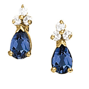 Pear-Shaped Sapphire and Diamond Drop Earrings