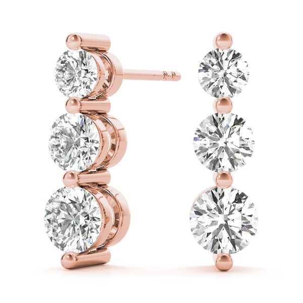 Dazzling Three-Stone Drop Earrings 1/4 ct