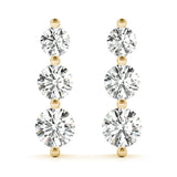 Dazzling Three-Stone Drop Earrings 1/4 ct - Image 7
