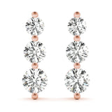 Dazzling Three-Stone Drop Earrings 1/4 ct - Image 8
