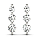 Dazzling Three-Stone Drop Earrings 1/4 ct - Image 9