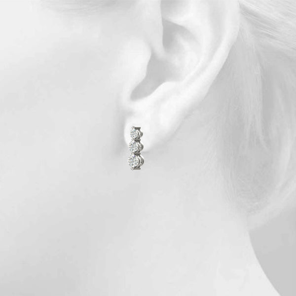 Dazzling Three-Stone Drop Earrings 1/4 ct - Image 15