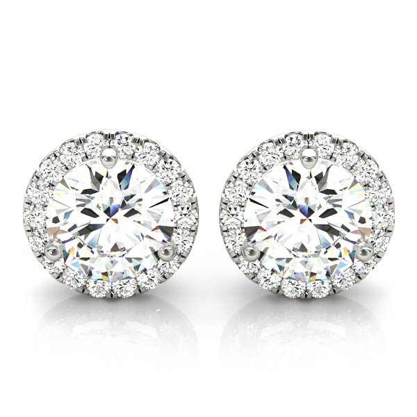 Earrings with halo 1.12 CT