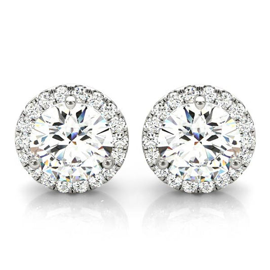 Earrings with halo 1.12 CT