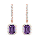 Emerald Halo Dangle Earrings - Image 10
