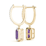 Emerald Halo Dangle Earrings - Image 4