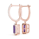 Emerald Halo Dangle Earrings - Image 11